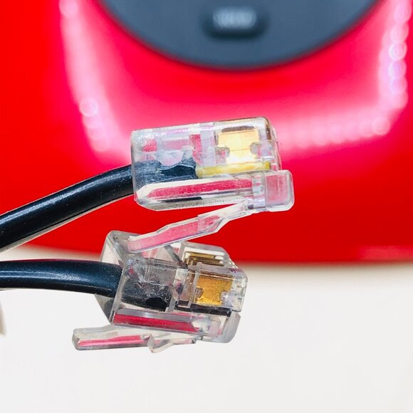 80s Telemax Red Black Princess Telephone with Cord and Handset Retro Electronics - Picture 9 of 11